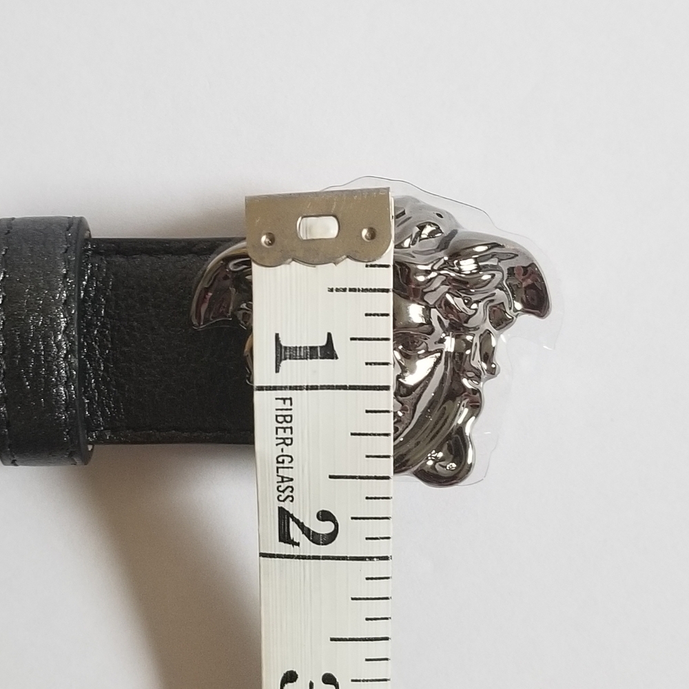 Versace La Medusa Leather Belt Black Size 36 (90cm) - Picture 5 of 7